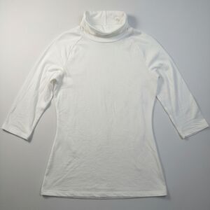 Intimately By Free People White 3/4 Sleeve Turtleneck Top